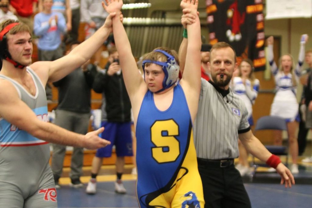 A Seward wrestler with Down syndrome had never been in a match. A