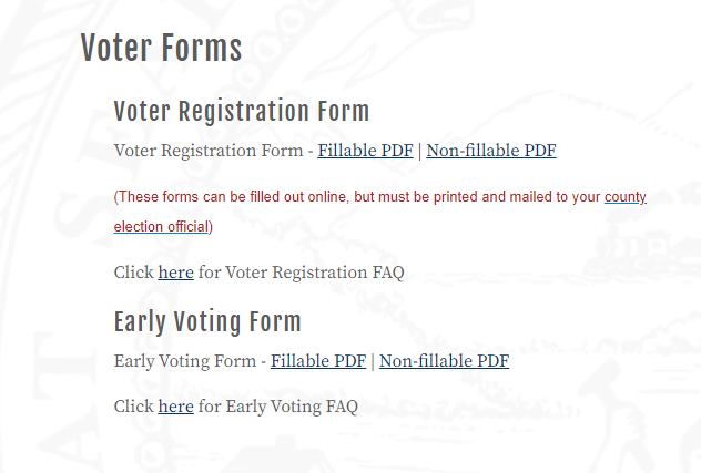 form for absentee voting