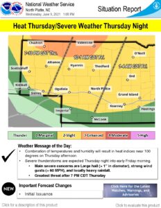 Heat and severe storms in forecast for Thursday