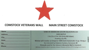 Gun Raffle Tickets Continue To Be Sold For Comstock Veterans Wall