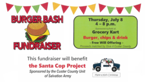 Give 4 Custer County: Santa Cop Burger Bash Fundraiser July 8