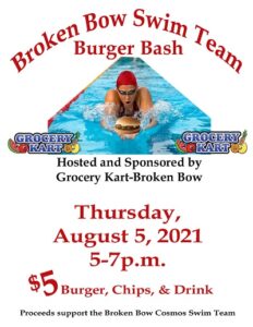 Broken Bow Swim Team Burger Bash August 5