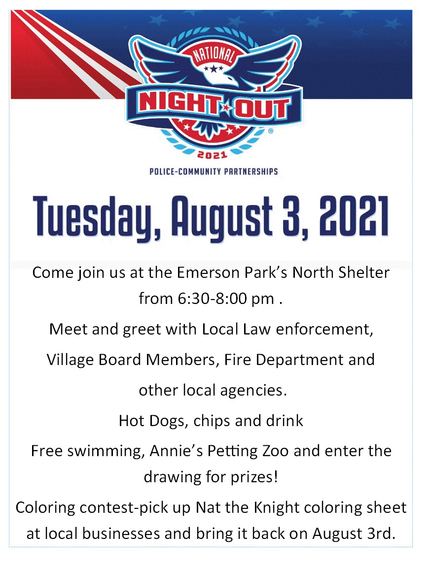 Emerson Police To Host National Night Out Tuesday WDN Wayne Daily