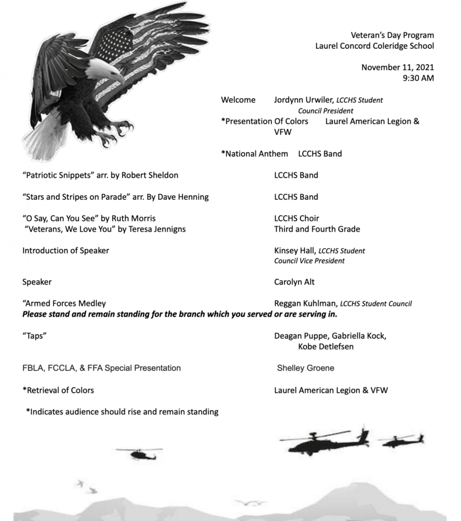 Area Veterans Day Programs WDN Wayne Daily News Wayne, Nebraska