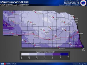 Frigid wind chill temperatures expected heading into 2022
