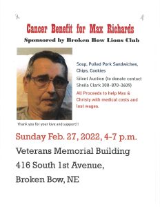 Soup & Silent Auction Benefit for Max Richards on Sunday, February 27