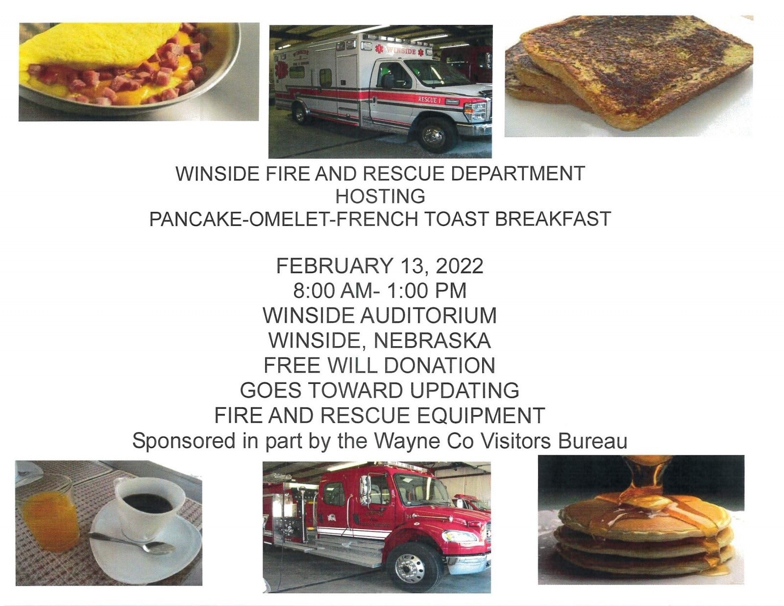 Winside Fire And Rescue Department Weekend Breakfast WDN Wayne