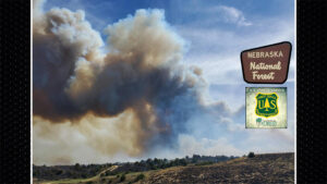 Nebraska National Forest fires combine, helping crews hold it north