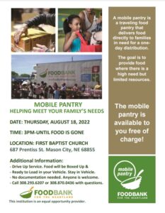 Food Bank for the Heartland Mobile Pantry in Mason City August 18
