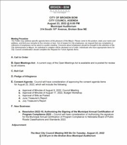 City Council Agenda for August 23