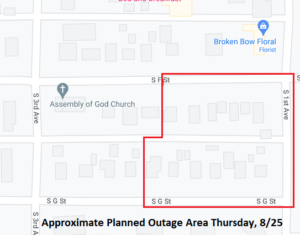 Planned Power Outage Thursday in Broken Bow