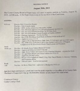 Board of Supervisors Agenda, August 30