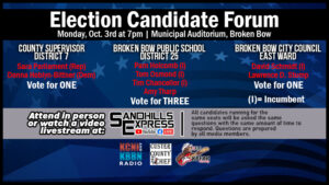 Reminder: Political Forum Monday, October 3