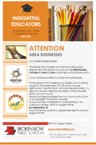 Career and Technical Education Curriculum to Be Reviewed October 5