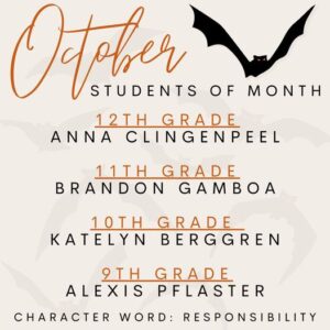 BBPS October Students of the Month