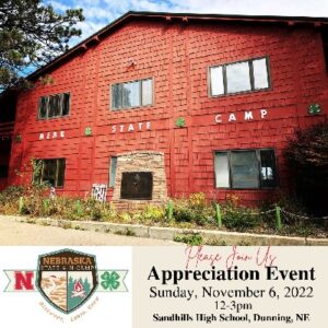 Nebraska 4-H Camp Appreciation BBQ 11/6; Sandhills Fire Relief Benefit Dinner & Auction 11/11