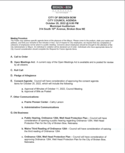 City Council Agenda: Tuesday, October 25