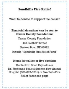Sandhills Fire Relief Fund Accepting Donations, Holding Silent Auction