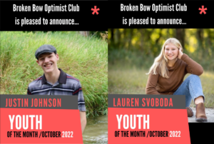 Broken Bow Optimist Announce October Youth of the Month