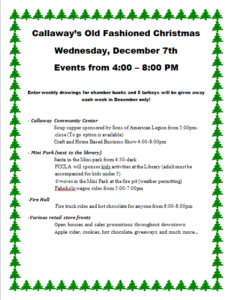 Callaway's 'Old Fashioned Christmas' 2023 Schedule