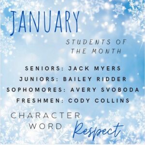 Broken Bow Announces January Students of the Month