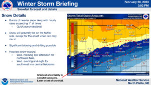 Snow total estimate for mid-week storm increases
