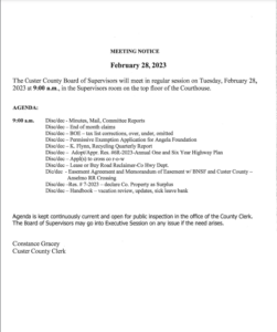 Board of Supervisors agenda: February 28