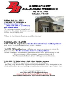Broken Bow Alumni Weekend schedule released for July 14 through 16