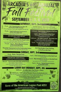 69th Annual Arcadia Fall Festival this weekend