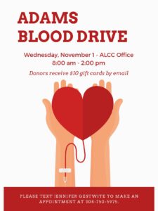 29th Adams Land and Cattle blood drive