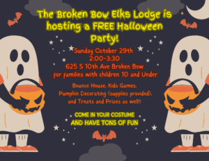 Elks “Ghost and Goblins” Halloween Event October 29