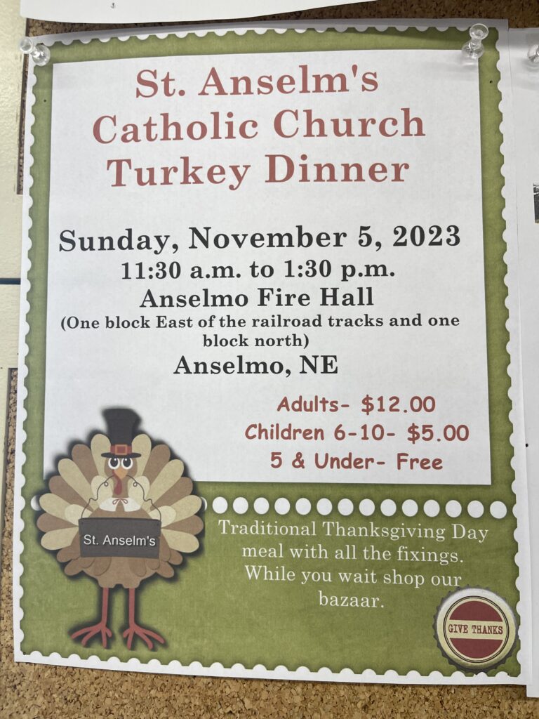 St. Anselm’s Catholic Church Turkey Dinner Sandhills Express