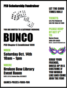 PEO Sisterhood to host second annual BUNCO scholarship fundraiser