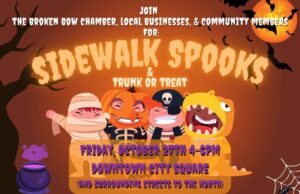 Sidewalk Spooks & Trunk or Treat Oct 27 at the Broken Bow City Square