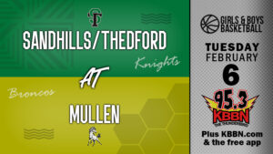 Local Sports Calendar 2/6 - Mullen vs Sandhills/Thedford Basketball on KBBN