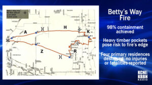 98% containment of Betty's Way fire estimated Thursday afternoon