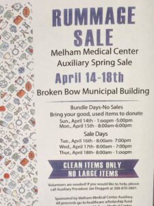 Annual Melham Medical Center Auxiliary Spring Rummage Sale Scheduled for April 14-18