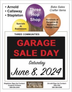 Three Community-Wide Garage Sales will take place Saturday