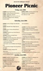 Callaway Pioneer Picnic Begins Friday, June 28