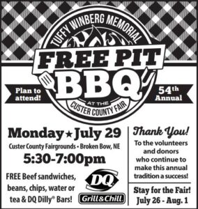 Tuffy Memorial Free Pit BBQ and Custer County Classic Bull Riding will go today