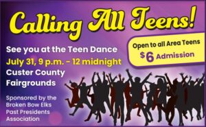 The Annual Custer County Fair Teen Dance will go on Tonight