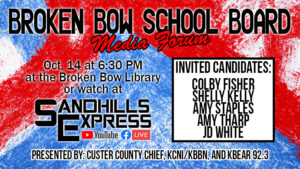 Broken Bow School Board media forum tonight at Broken Bow Library
