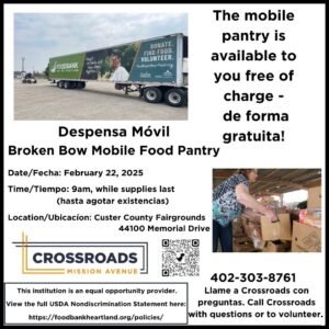 Mobile Food Pantry coming to Broken Bow Saturday