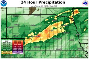 NWS shares rainfall totals from Monday night, Tuesday morning storms