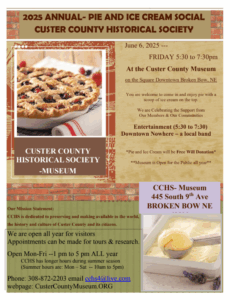 CCHS Annual Pie & Ice Cream Social is set for Friday