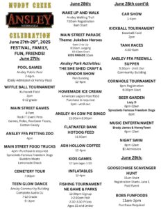 Ansley's Muddy Creek Celebration has Activities for Everyone this Weekend