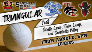 Local Sports Calendar 10/2 - South Loup Volleyball Tri on KBBN / Video Stream
