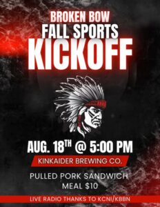 Broken Bow Athletic Booster Club Hosts Fall Sports Kickoff Today at Kinkaider Brewing Co.