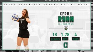 Kerry Ryan Named ICCAC Volleyball Defensive Player of the Week