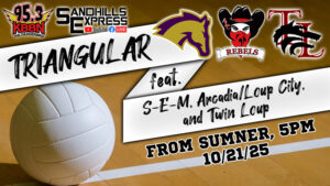 Area Volleyball on KBBN and Video Stream / SEM Tri with ALC and Twin Loup